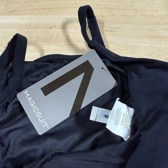 Magicsuit NWT Celine Solid One-Piece Swimdress Black Size 14 Optional Side TIe - Picture 14 of 14